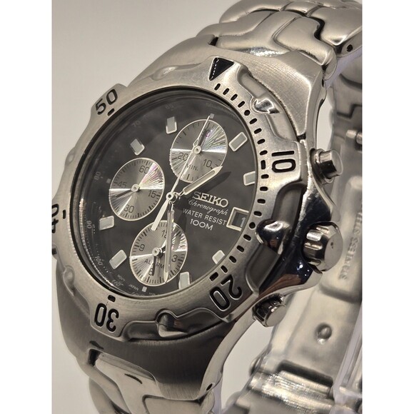 Seiko 7T32-6M49 Stainless Steel 42.5mm Chronograph Alarm Watch. Excellent. - Picture 6 of 15
